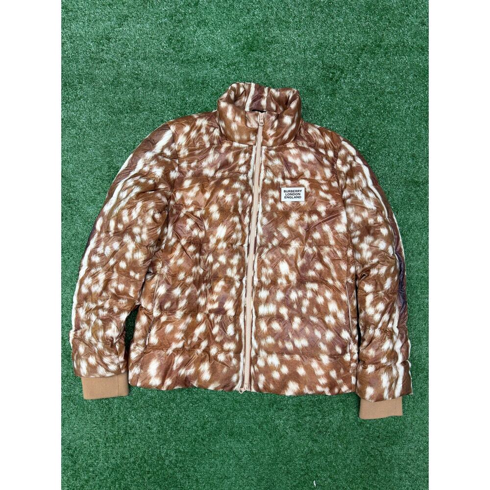 WMNS Burberry Colinton Deer Print Down Jacket Honey Size L